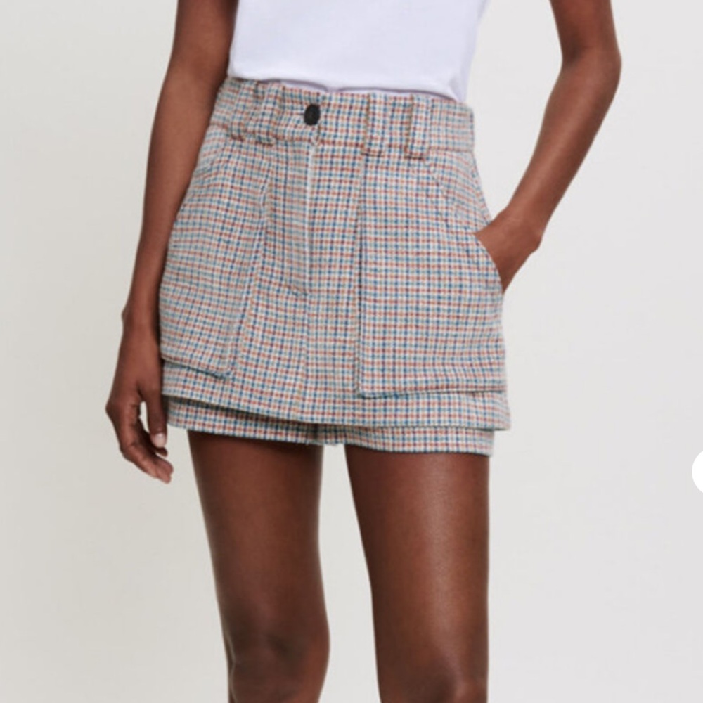 Maje Multicolor Houndstooth Skort - image 1